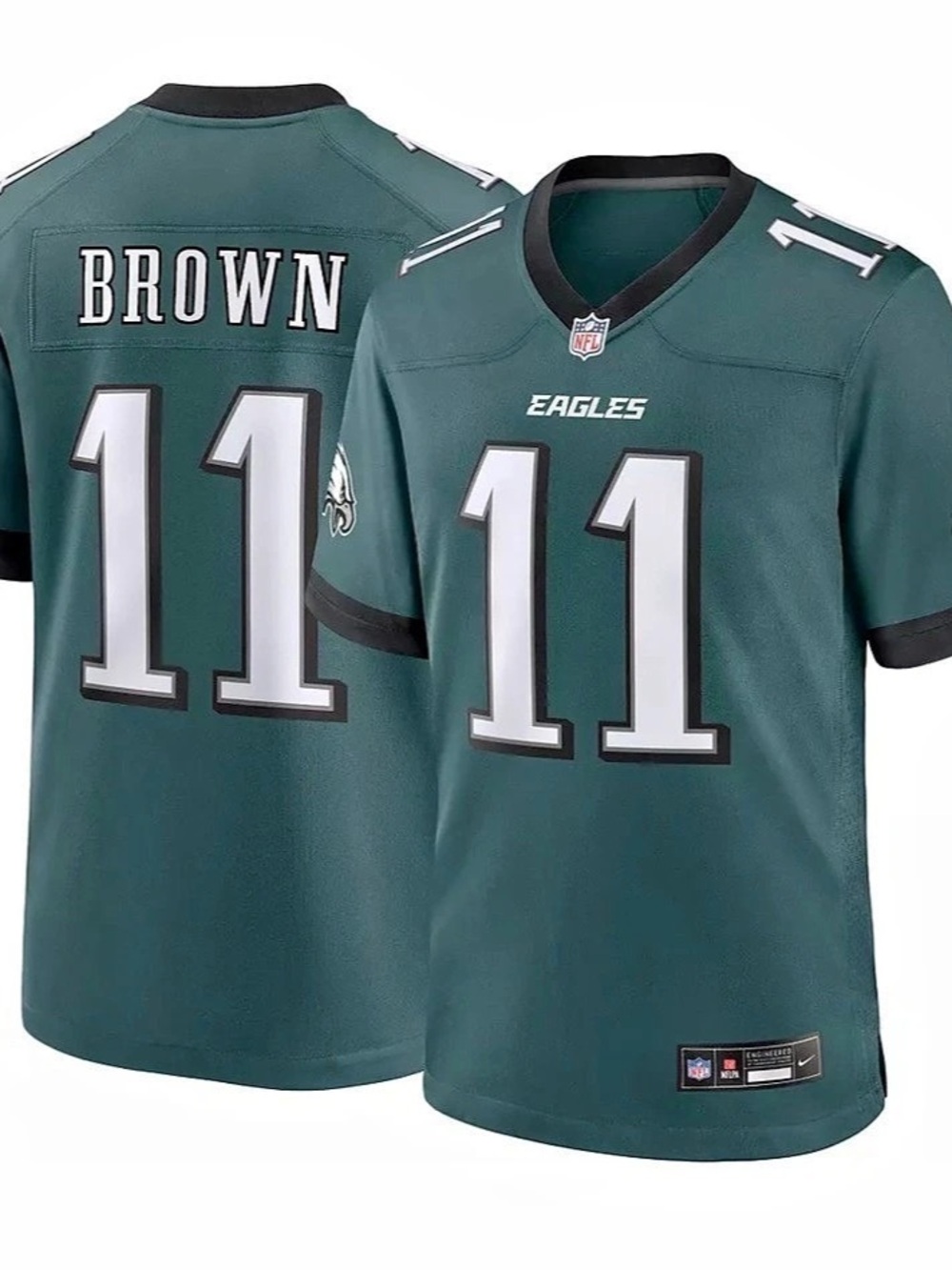Nike Youth Philadelphia Eagles A.J. Brown #11 Green Game Jersey XL 18-20